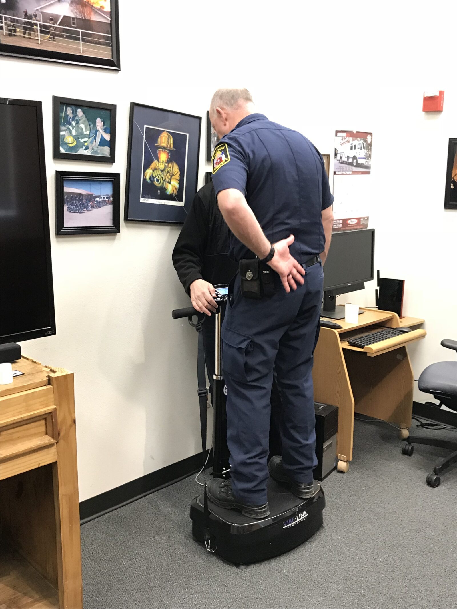 Battalion Chief, David Boots Experiencing Central fire Station's Very Own Vibe-Link Technology!